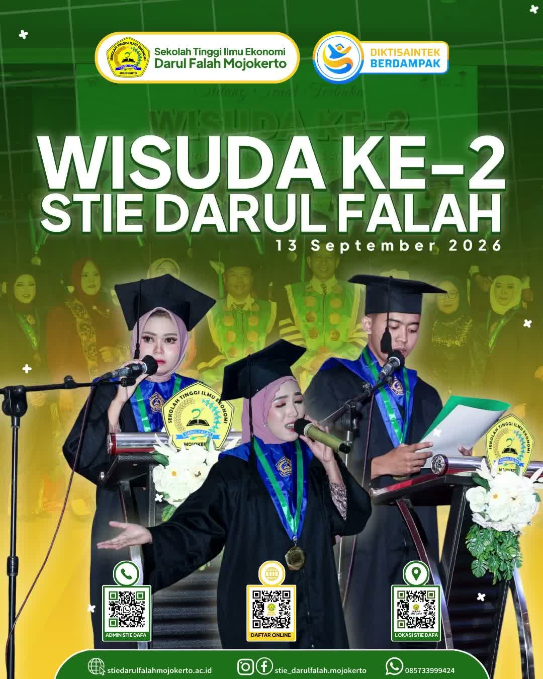 Wisuda ke-2 STIE Darul Falah Mojokerto.